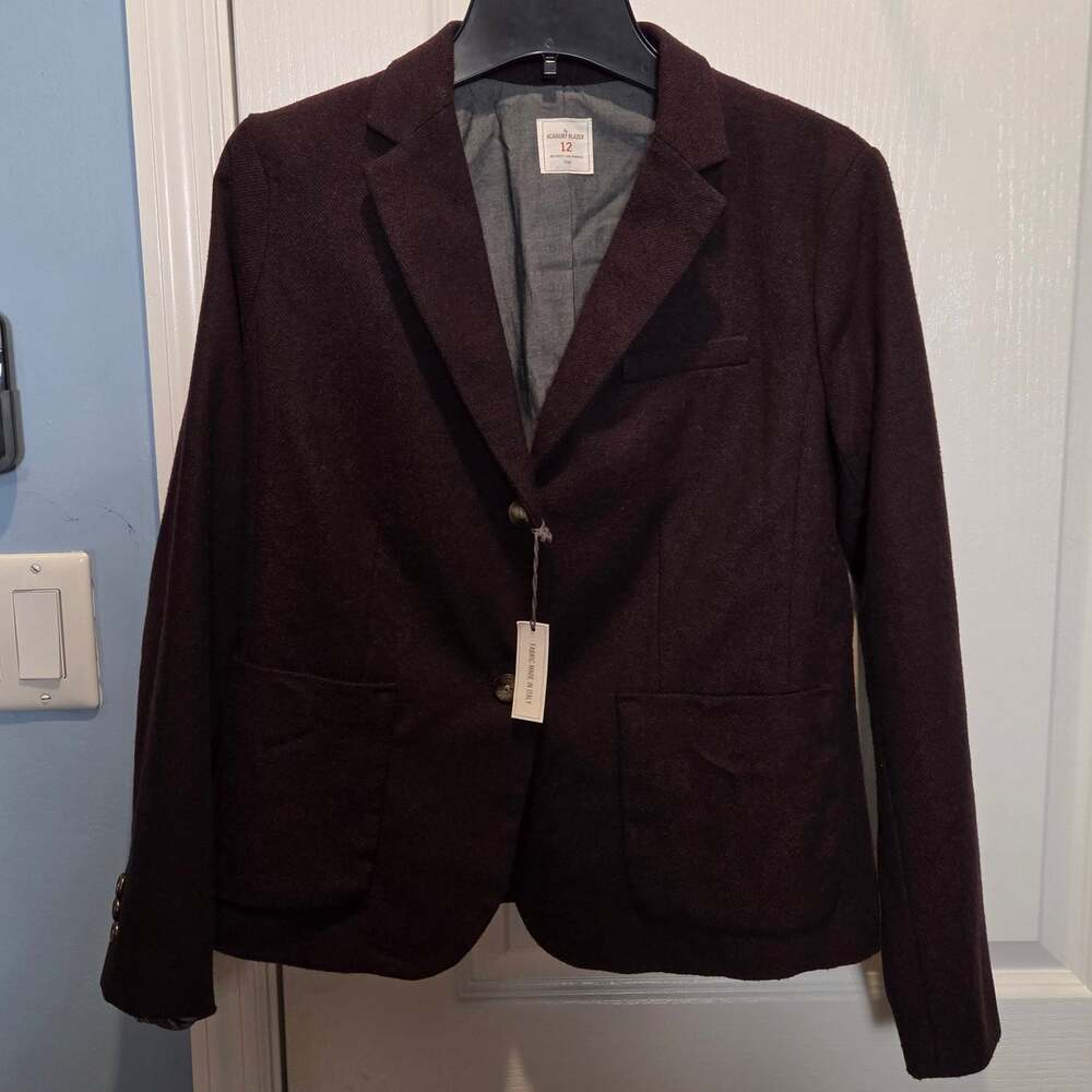 Gap The Academy blazer women sz 12 burgundy plum academia
